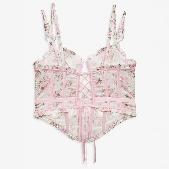 For Love & Lemons Naima Bustier White Floral Small NEW - Picture 5 of 10